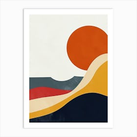 Sunset On The Beach, Hygge Art Print