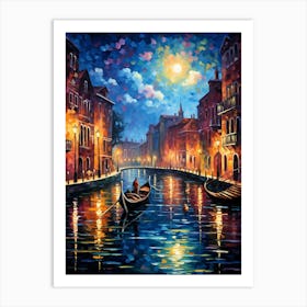 Gondola Glides: Navigating Venice's Picturesque Canals 1 Art Print