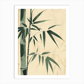 Bamboo Tree Minimal Japandi Illustration 1 Art Print