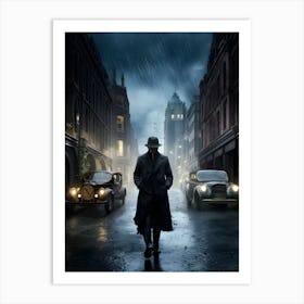 Man In The Rain Art Print