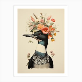 Bird With A Flower Crown Loon 4 Art Print