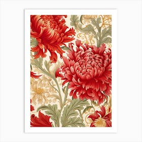 Red Chrysanthemums Art Print