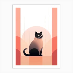 Cat Sitting On A Window Art Print