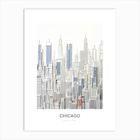 Chicago Skyline 6 B&W Poster Art Print