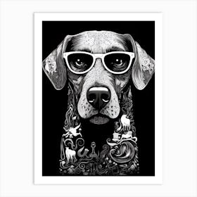 Black Dog, Line Drawing 2 Art Print