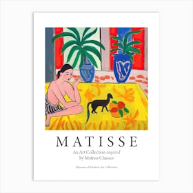 Woman With Cat And Fruits, The Matisse Inspired Art Collection Poster Art Print