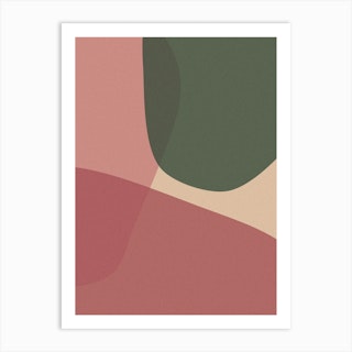 Abstract Green And Pink Pebbles Art Print