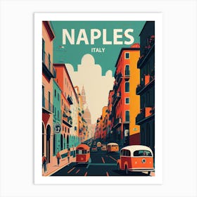 Naples Italy Retro Art Print