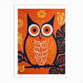 Owl On A Branch 1 Art Print