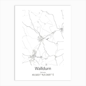 Walldurn,Germany Minimalist Map Art Print