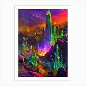 Crystals on the desert Art Print