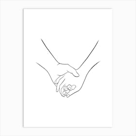 Couple Holding Hands Vector Illustration 1 Art Print