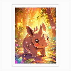 Cute Rhinoceros Art Print