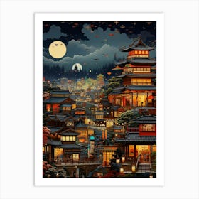 Japanese Cityscape Traditional 1 Art Print