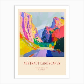 Colourful Abstract Yosemite National Park Usa 2 Poster Art Print