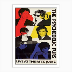 The Psychedelic Furs Original Ritz Concert Poster Art Print