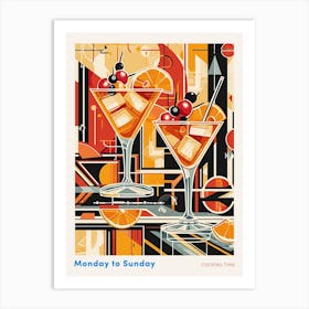 Art Deco Cocktail Poster Art Print