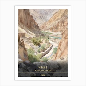 Hemis National Park India Watercolour 3 Art Print