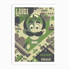 Luigi 1983 Cartoon Art Print