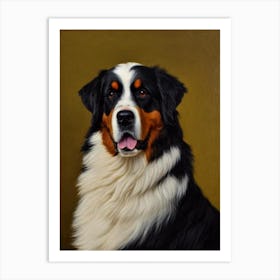Bernese Mountain Dog Renaissance Portrait Oil Painting Art Print