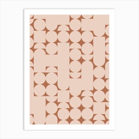 Peach and Terracotta Geometric Minimalist Art Print Art Print