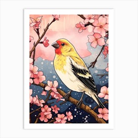 Bird Illustration American Goldfinch 2 Art Print