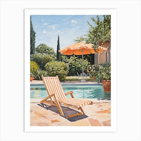 Sun Lounger By The Pool In Athens Greece Art Print