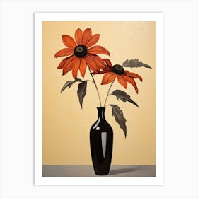 Bouquet Of Black Eyed Susan Flowers, Autumn Fall Florals Painting 3 Art Print