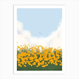 Field Of Yellow Flowers Art Print