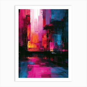 Abstract City | Pixel Minimalism Art Series 1 Art Print