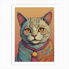 Cat In A Tie Art Print