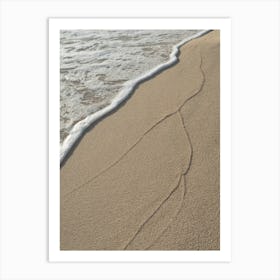Traces of waves in the fine sand Art Print