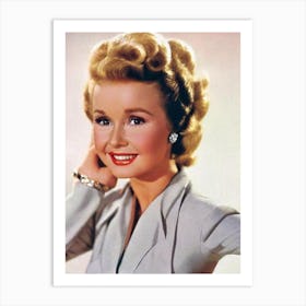 Debbie Reynolds Retro Collage Movies Art Print