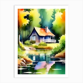 House By The Lake Art Print