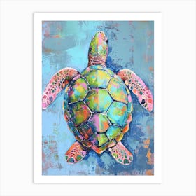 Pastel Rainbow Sea Turtle 1 Art Print