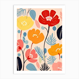 Whimsical Flower Waltz; Inspired By Henri Matisse S Colorful Flower Market Art Print