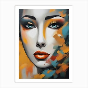 Woman With Orange Eyes Art Print