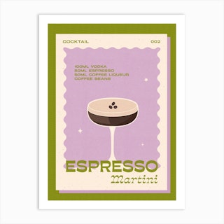 Espresso Martini Green & Purple Art Print