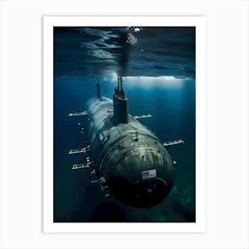 Submarine In The Ocean -Reimagined 7 Art Print