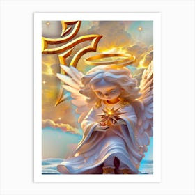 Angel With A Star Art Print