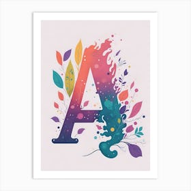 Colorful Letter A Illustration 44 Art Print