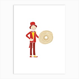 Shortbread Ringmaster Man, Fun Circus Animal, Cake, Biscuit, Sweet Treat Print, Portrait Art Print