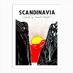 Scandinavia, Land Of Sunlit Nights Art Print