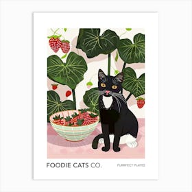 Foodie Cats Co Cat And Strawberries 3 Art Print