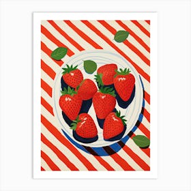 Strawberries Fruit Summer Illustration 5 Art Print