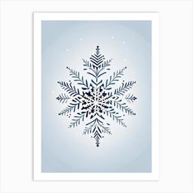 Stellar Dendrites, Snowflakes, Retro Minimal 2 Art Print