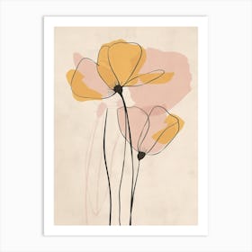 Kigali Flower Market Boho Minimalist Style Art Print