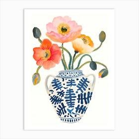 Poppies In A Vase 1 Art Print