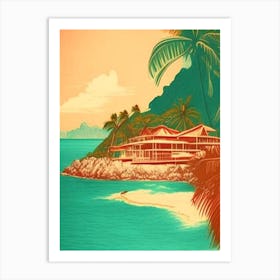 Isla Mujeres Mexico Vintage Sketch Tropical Destination Art Print
