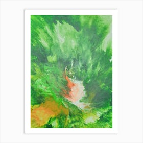 Abstract Painting, Oil On Canvas, Green Color Art Print